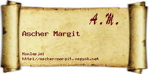 Ascher Margit névjegykártya