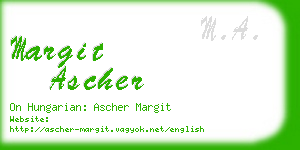 margit ascher business card